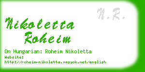 nikoletta roheim business card